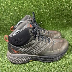 Hoka Speedgoat Mid 2 GTX Gray Goretex Waterproof Megagrip Hiking Boot Mens Sz 10
